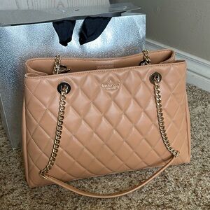 Kate Spade Tan Quilted Shoulder Bag